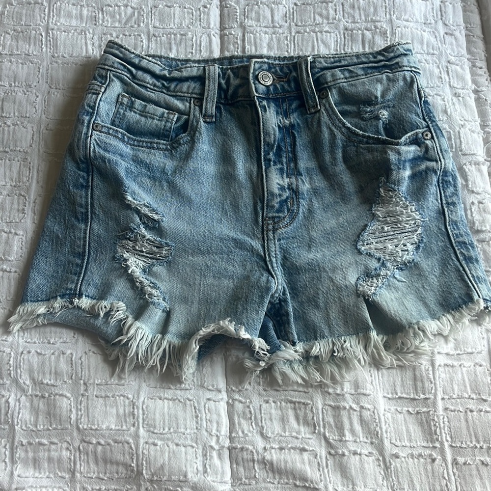 High rise cut off shorts in size xs